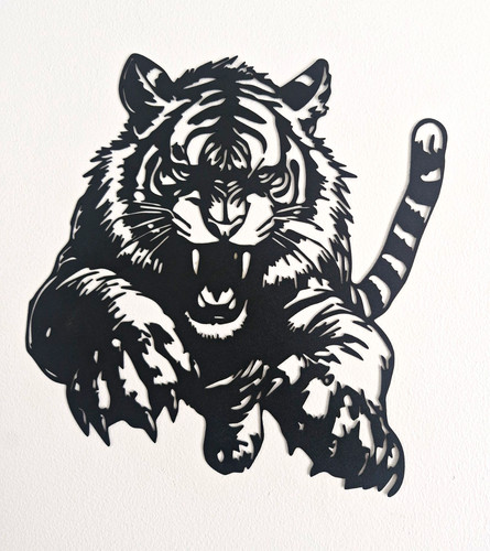 Black tiger metal wall - black,