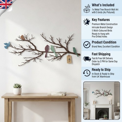 Vibrant metal birds wall - metal, art