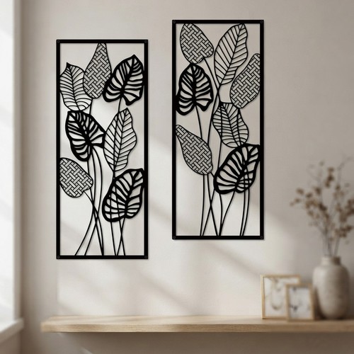 Elegant black leaf - black,