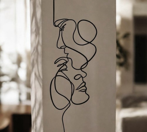 Women men kissing metal wall - women,