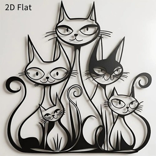 Cat family metal - metal, art