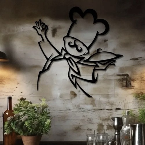 Modern chef metal wall art - modern,