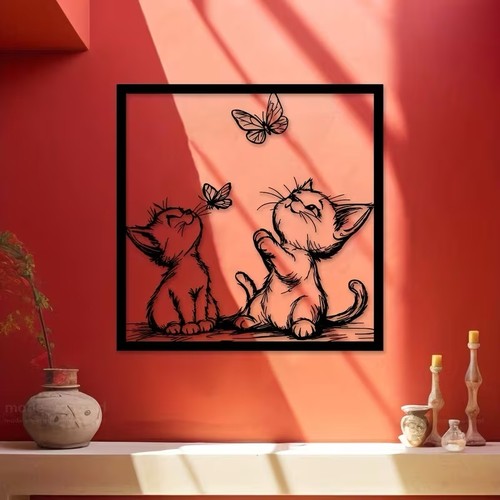 Metal cat silhouette - cat, art