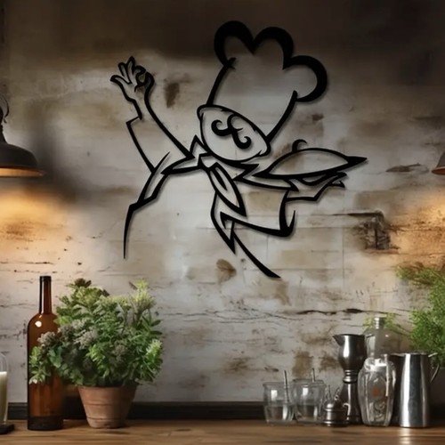 Modern chef metal wall art - modern,