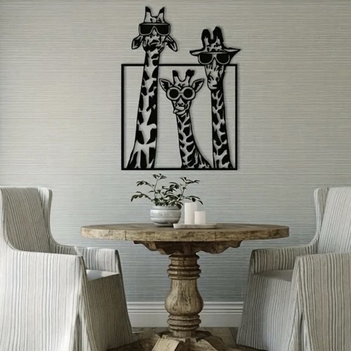 Stylish giraffe metal - giraffe, art
