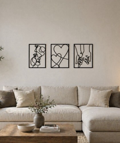 Set minimalist metal wall - 3,