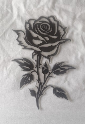 Black acrylic rose wall - black,