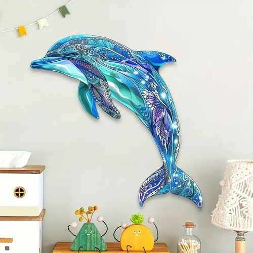 Metal dolphin wall art - wall,