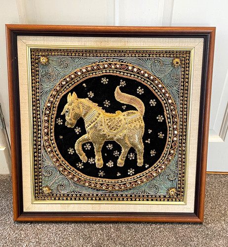 Vintage kalaga zardozi framed - vintage,