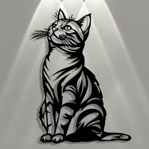 Metal cat wall art - art, decoration