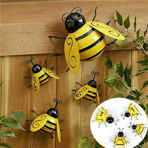 4pcs metal bee wall - wall, decor