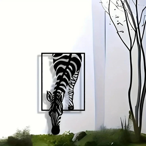 Metal zebra wall - metal,