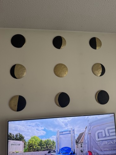 Moon phase wall - art, black