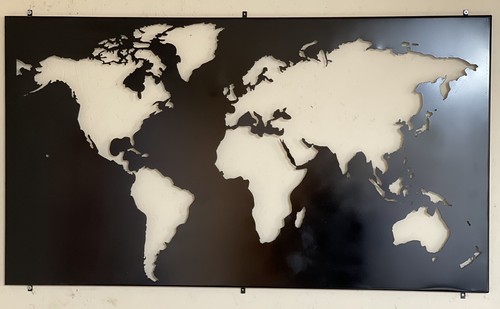 Metal world map wall - world,