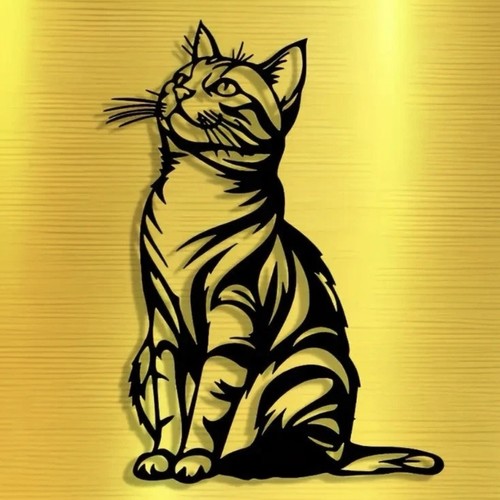 Cat metal wall art decoration - cat,