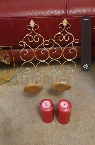 Gold canle holders and - holders,