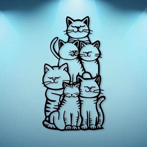 Metal wall art cat - art,