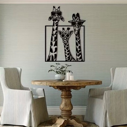 Giraffe metal wall art - art, 3