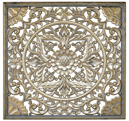 Large ornate metal floral - large, wall