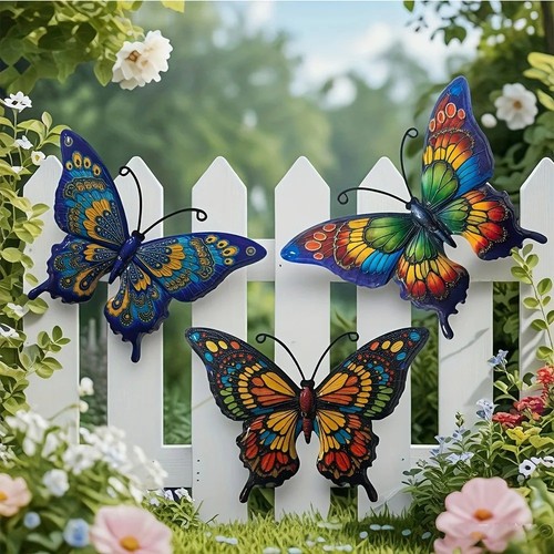 3pcs metal butterfly wall art - 3pcs,